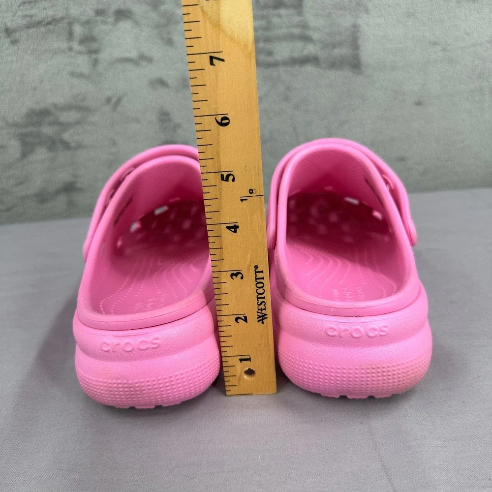 Crocs Cutie Crush Clog Girls Size J6 Pink Platform Lightweight Slip On Shoes